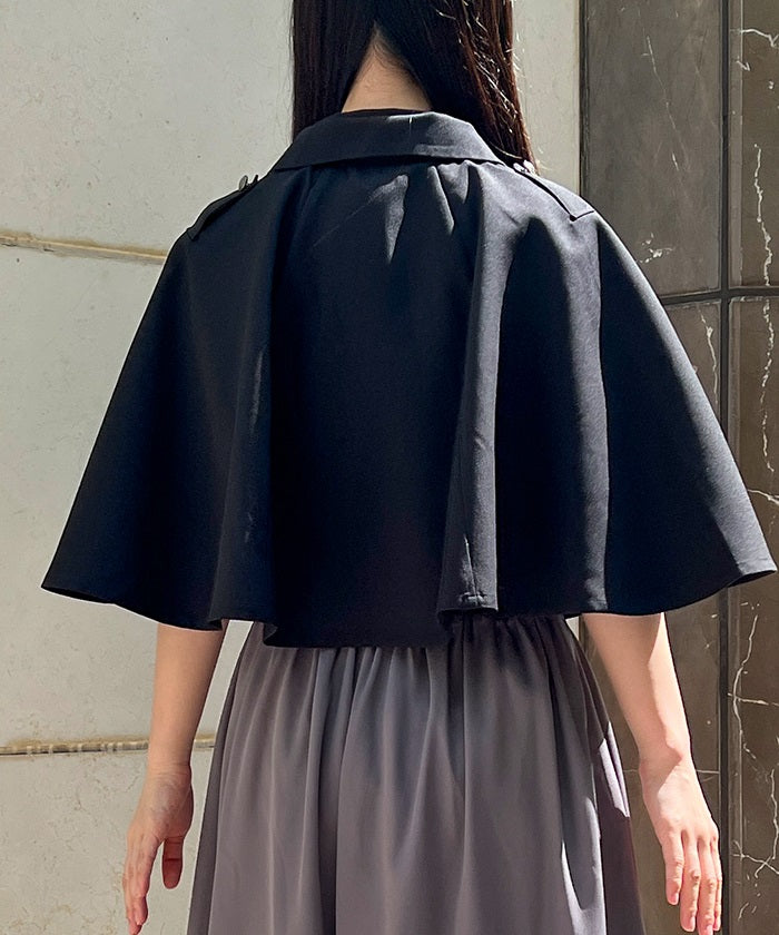 Double Button Cape with Chain