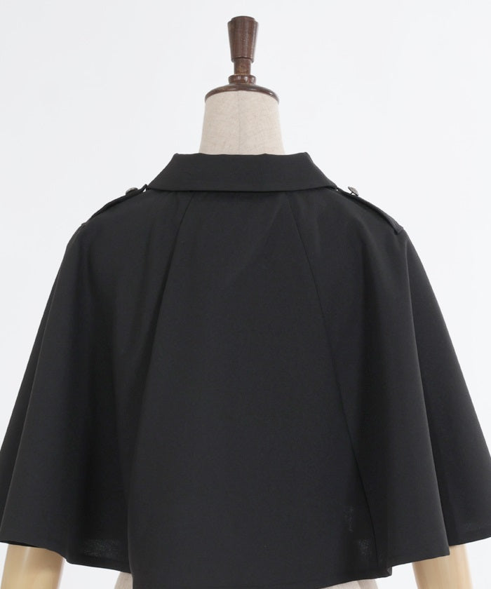 Double Button Cape with Chain