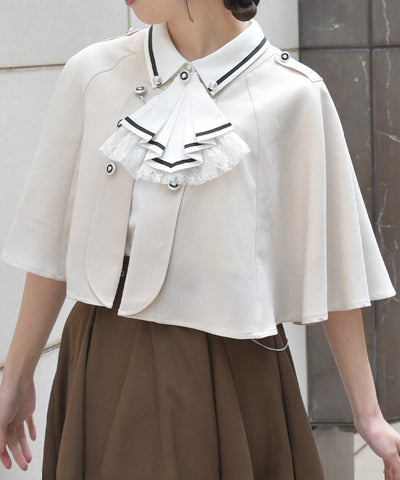 Double Rose Button Cape with Chain