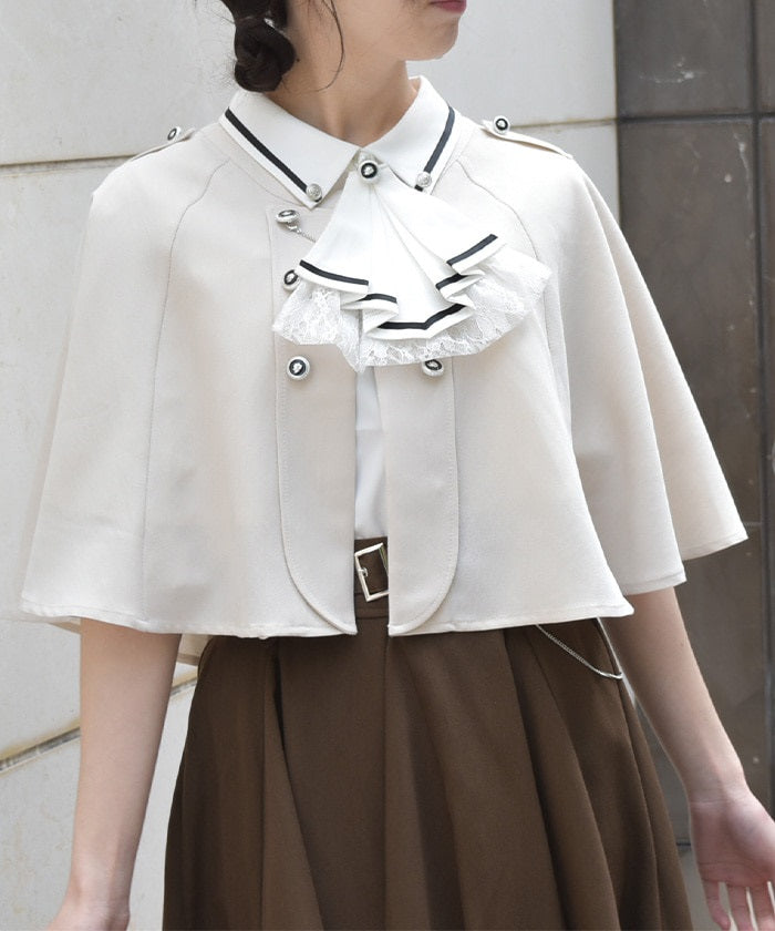 Double Rose Button Cape with Chain