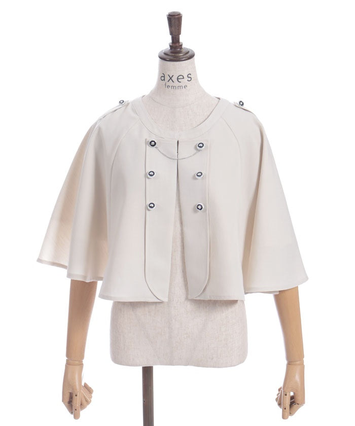 Double Rose Button Cape with Chain