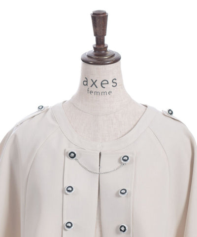 Double Rose Button Cape with Chain