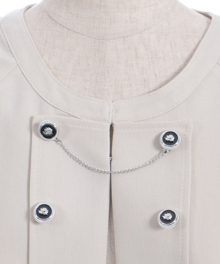 Double Rose Button Cape with Chain