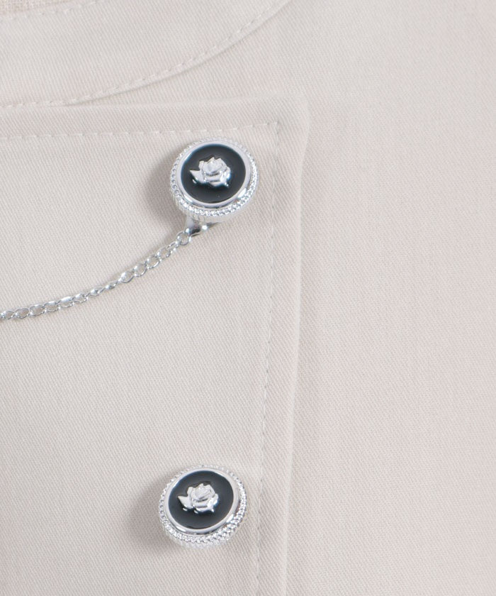 Double Rose Button Cape with Chain