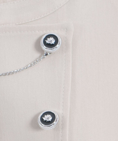 Double Rose Button Cape with Chain