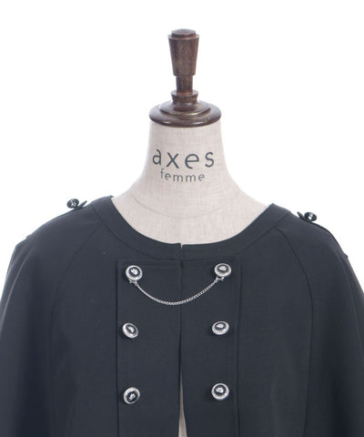 Double Rose Button Cape with Chain