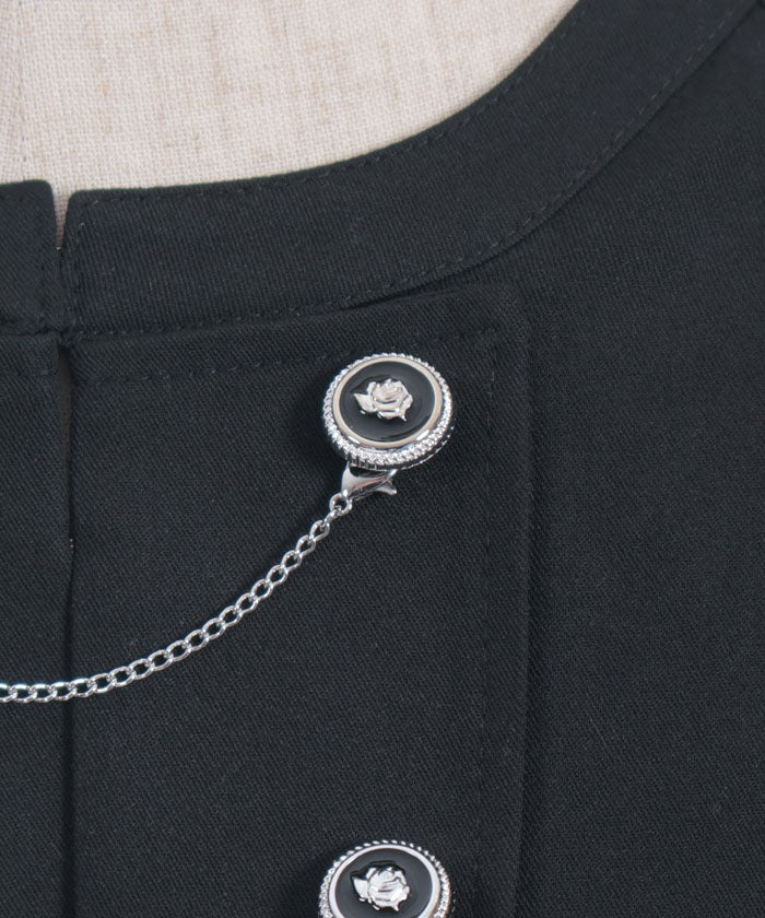 Double Rose Button Cape with Chain