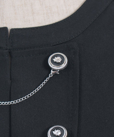 Double Rose Button Cape with Chain