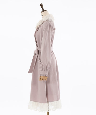 Lace Collar Trench Coat