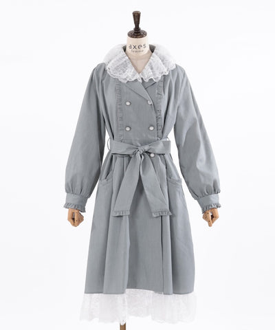 Lace Collar Trench Coat