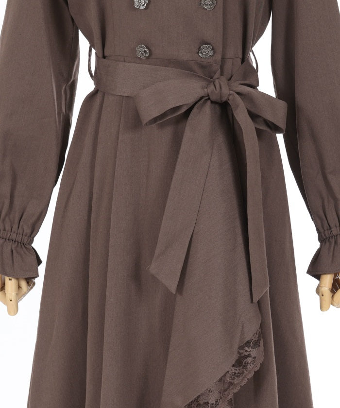 Ruffle Frill Trench Coat – axes femme from JAPAN