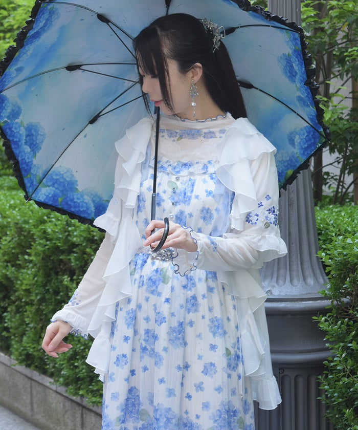 Hydrangea Embroidery Frill Gown – axes femme from JAPAN