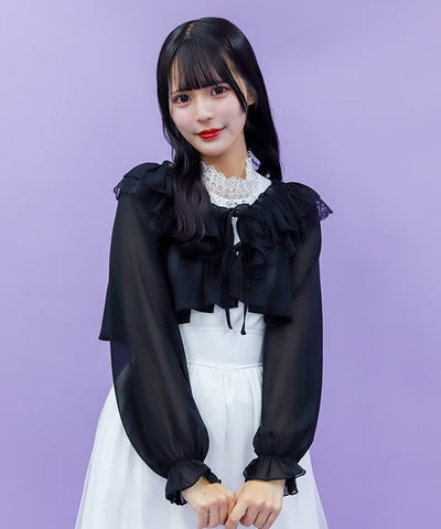 Off-Shoulder Chiffon Bolero