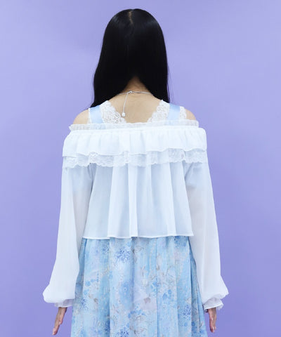 Off-Shoulder Chiffon Bolero
