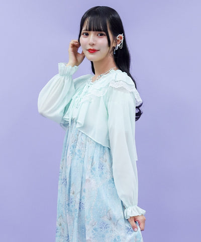 Off-Shoulder Chiffon Bolero