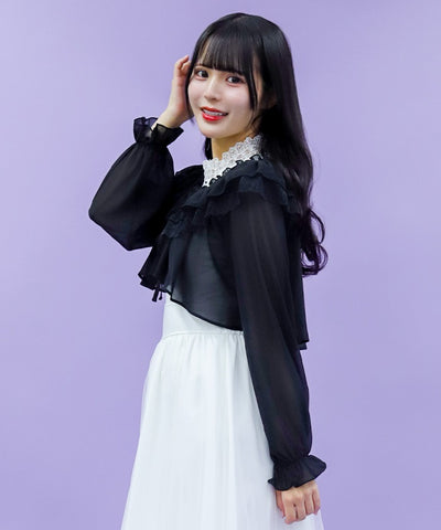 Off-Shoulder Chiffon Bolero