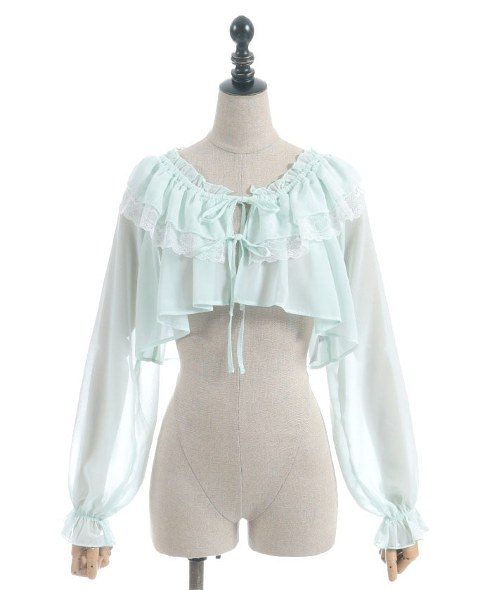 Off-Shoulder Chiffon Bolero