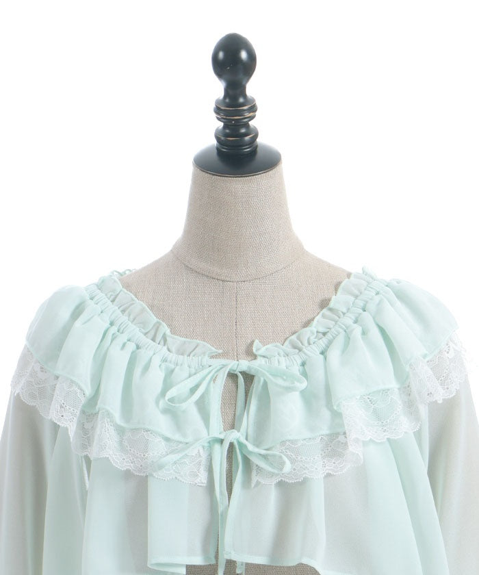 Off-Shoulder Chiffon Bolero
