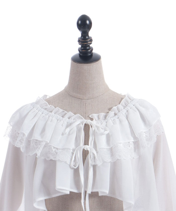 Off-Shoulder Chiffon Bolero