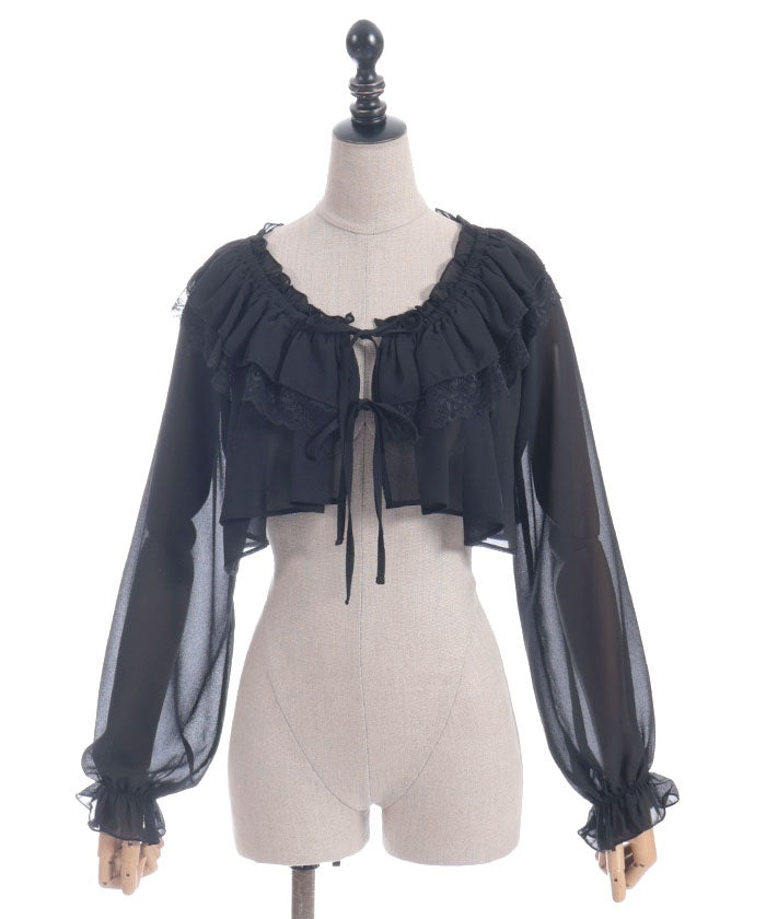 Off-Shoulder Chiffon Bolero