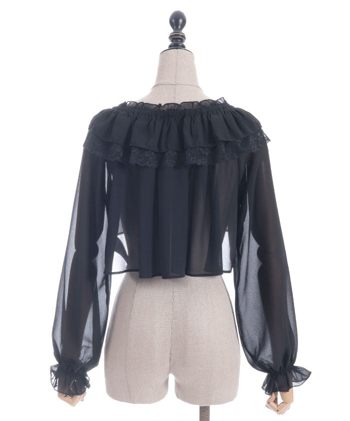 Off-Shoulder Chiffon Bolero