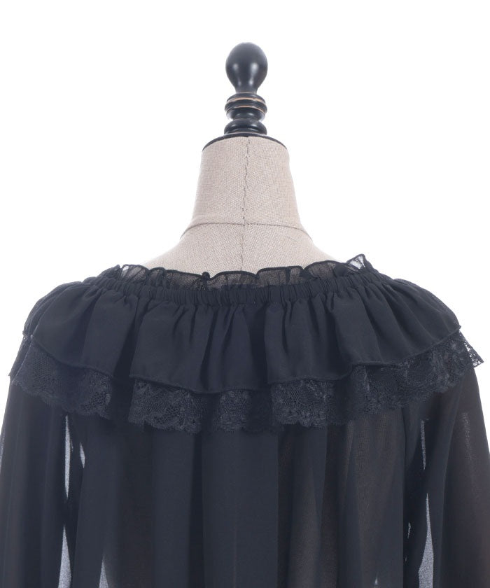 Off-Shoulder Chiffon Bolero