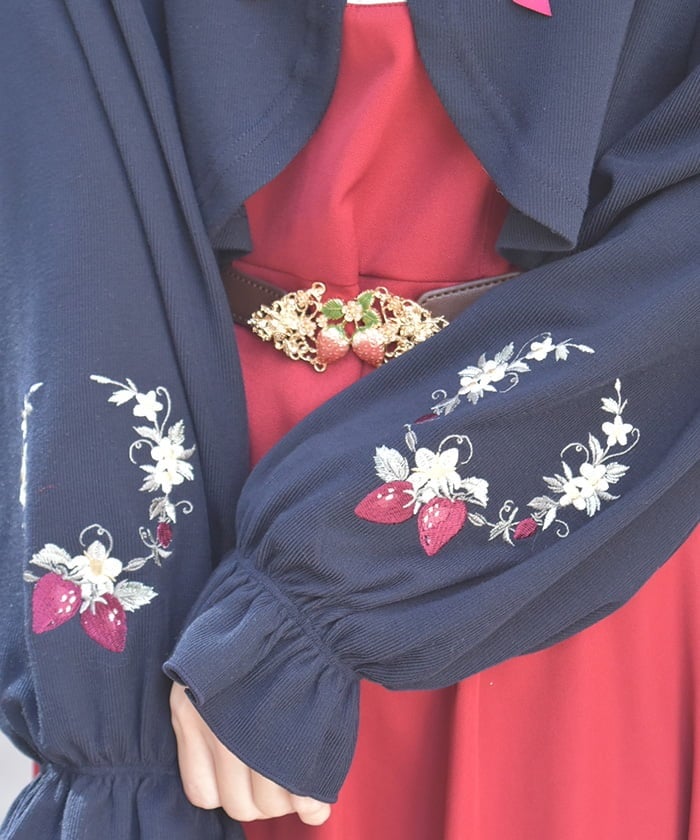 Strawberry Embroidery Bolero