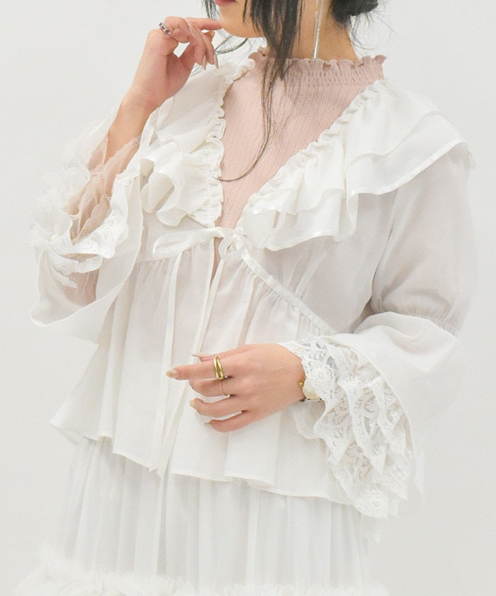 Lace Sleeve Frill Bolero – axes femme from JAPAN