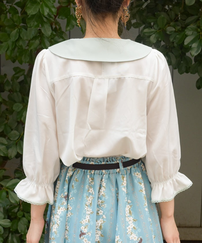 ミルクジャスミン Jasmine Embroidery Chinese Blouse (Pre-order) – axes femme from JAPAN