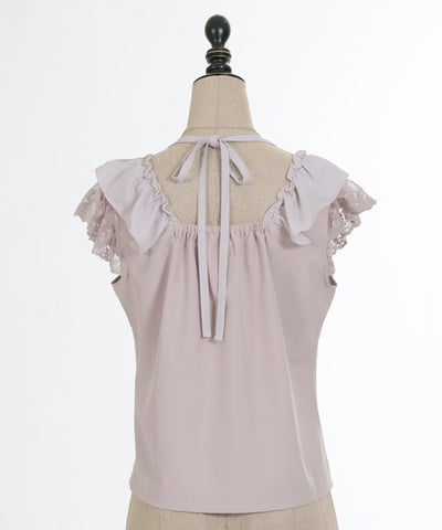 Shoulder Frill Sleeveless Blouse