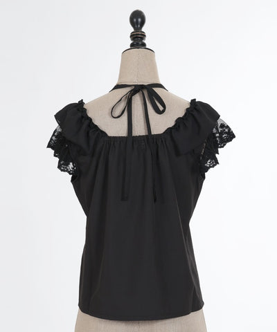 Shoulder Frill Sleeveless Blouse