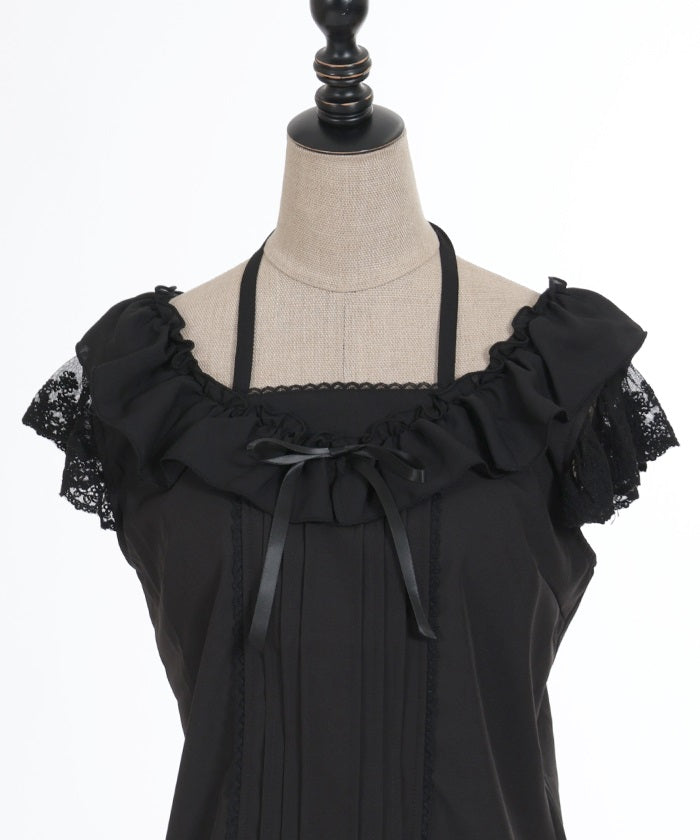 Shoulder Frill Sleeveless Blouse