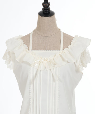 Shoulder Frill Sleeveless Blouse