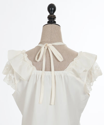 Shoulder Frill Sleeveless Blouse