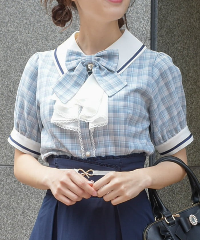 Jabot Frill Blouse with Brooch