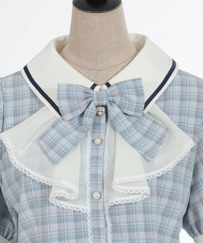 Jabot Frill Blouse with Brooch