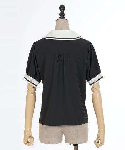 Jabot Frill Blouse with Brooch