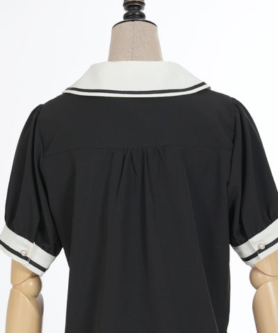 Jabot Frill Blouse with Brooch