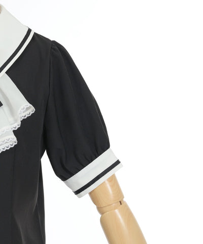 Jabot Frill Blouse with Brooch