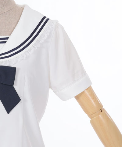 Sailor Collar Blouse with Ribbon