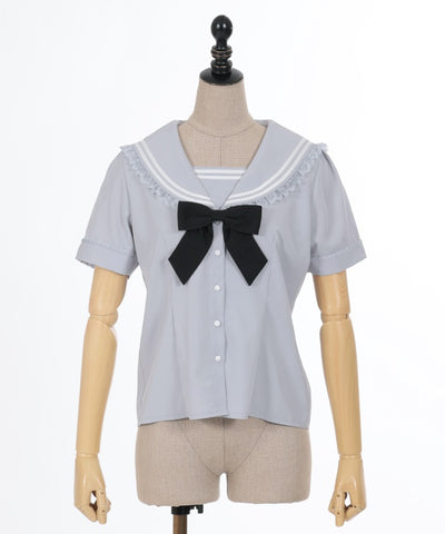 Sailor Collar Blouse with Ribbon