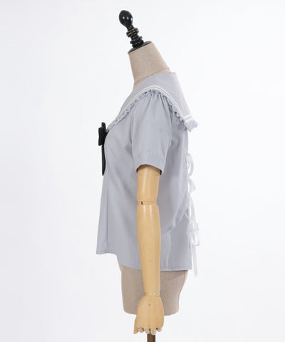 Sailor Collar Blouse with Ribbon