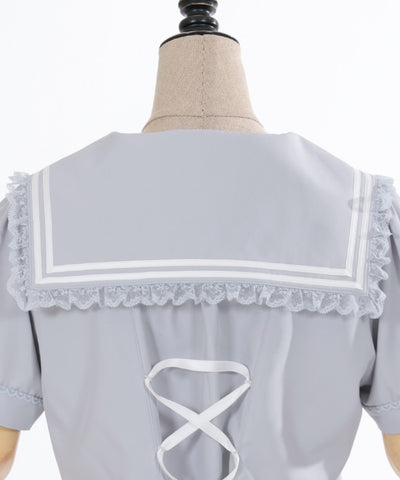 Sailor Collar Blouse with Ribbon