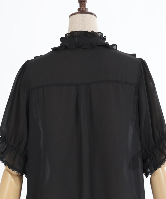 Rose Cameo & Jabot Blouse