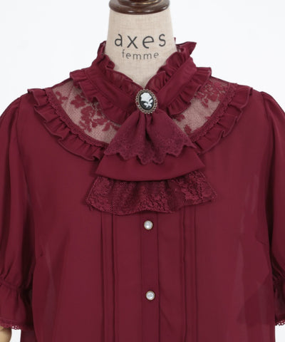 Rose Cameo & Jabot Blouse