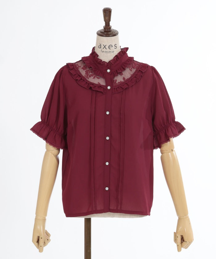 Rose Cameo & Jabot Blouse – axes femme from JAPAN