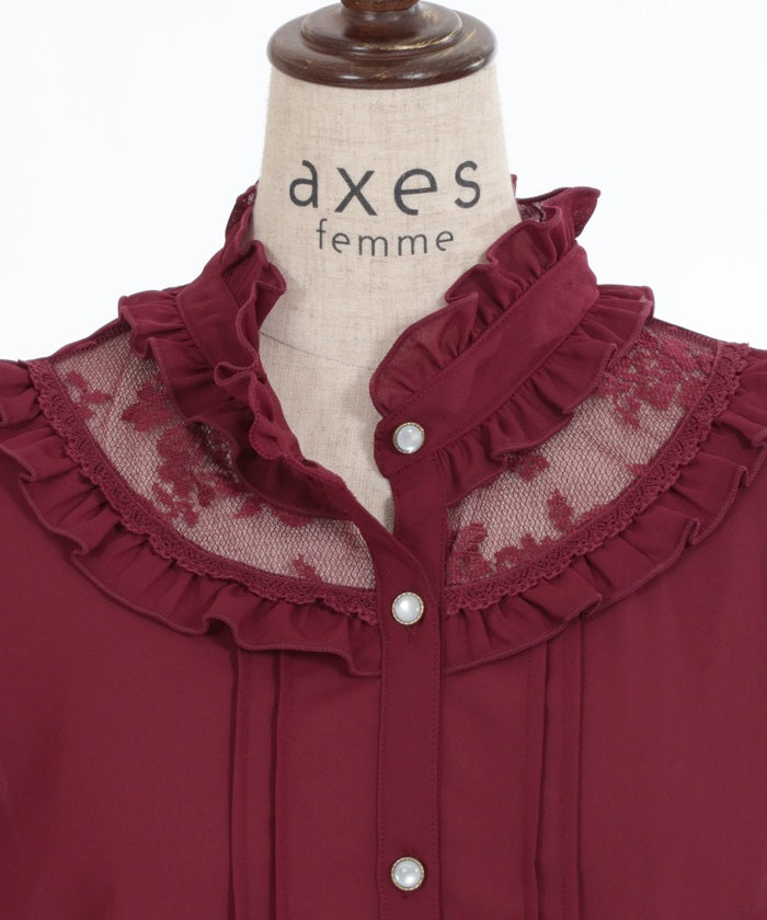 Rose Cameo & Jabot Blouse – axes femme from JAPAN