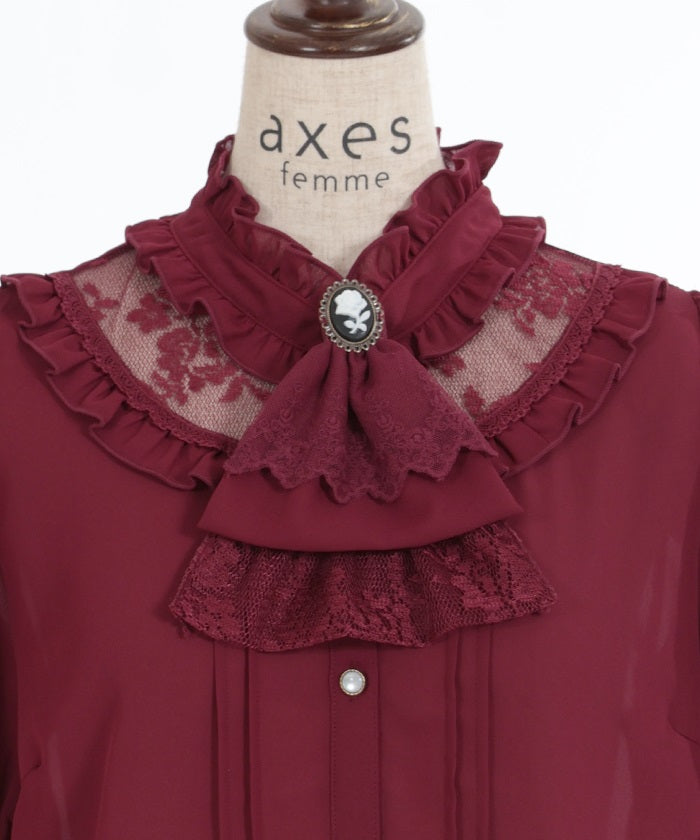 Rose Cameo & Jabot Blouse – axes femme from JAPAN