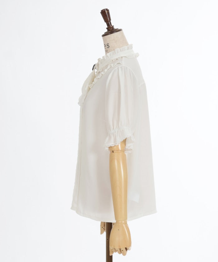 Rose Cameo & Jabot Blouse