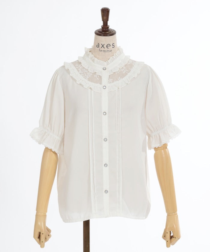 Rose Cameo & Jabot Blouse